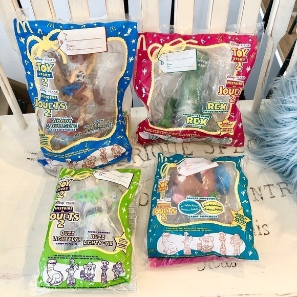 TOY Story 2, 1999, Vintage, McDonalds Toys, Candy Dispensers, Sealed, Set of 4 - Picture 1 of 15